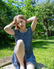 Blue Dress Booty Out Outdoor Tease Pics