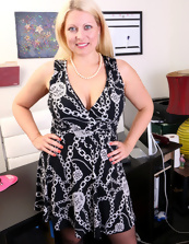 Mature Blonde Office Solo Tease