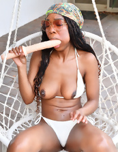 Ebony Babe Dildo Solo Tease