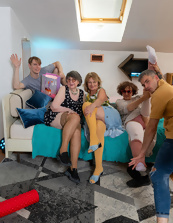 Mature Cougar Group Photos On Couch Tease
