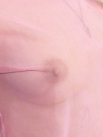 Nude babe with hairy pussy and natural tits in raw solo tease